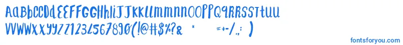 F    SAINT TROPEZ ALT2-Schriftart – Blaue Schriften auf weißem Hintergrund