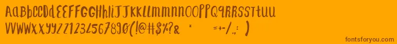 F    SAINT TROPEZ ALT2 Font – Brown Fonts on Orange Background