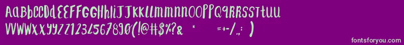 F    SAINT TROPEZ ALT2 Font – Green Fonts on Purple Background