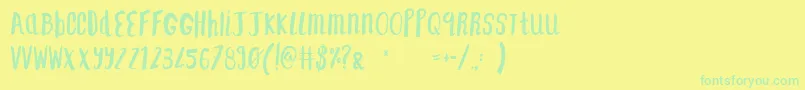 F    SAINT TROPEZ ALT2 Font – Green Fonts on Yellow Background