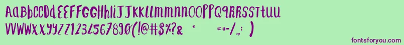 Шрифт F    SAINT TROPEZ ALT2 – фиолетовые шрифты на зелёном фоне