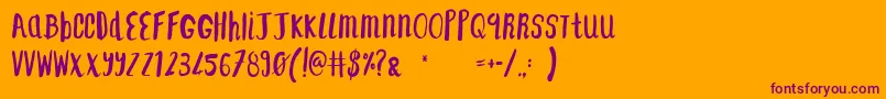 F    SAINT TROPEZ ALT2 Font – Purple Fonts on Orange Background