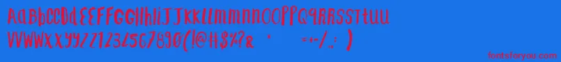 F    SAINT TROPEZ ALT2 Font – Red Fonts on Blue Background