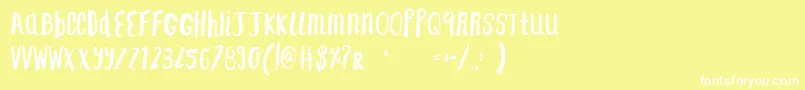 F    SAINT TROPEZ ALT2 Font – White Fonts on Yellow Background