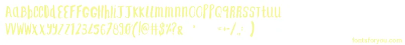 F    SAINT TROPEZ ALT2-Schriftart – Gelbe Schriften auf weißem Hintergrund