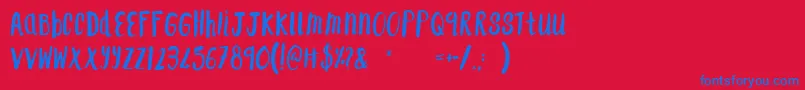 F    SAINT TROPEZ Font – Blue Fonts on Red Background