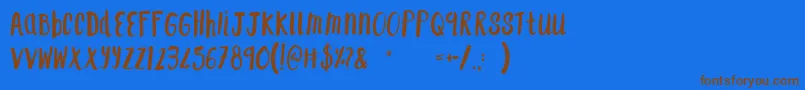 Шрифт F    SAINT TROPEZ – коричневые шрифты на синем фоне