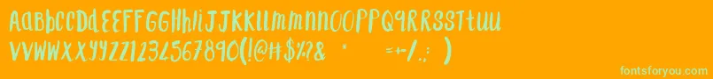 F    SAINT TROPEZ Font – Green Fonts on Orange Background