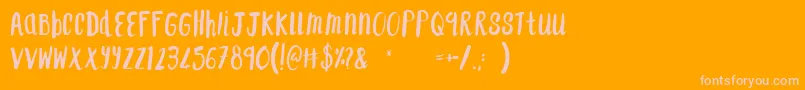 F    SAINT TROPEZ-Schriftart – Rosa Schriften auf orangefarbenem Hintergrund