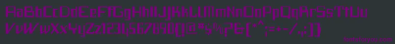 フォントf2 tecnocratica ffp – 黒い背景に紫のフォント