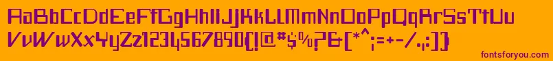 f2 tecnocratica ffp Font – Purple Fonts on Orange Background