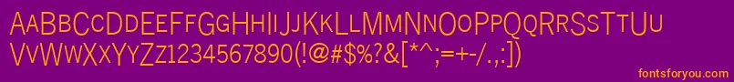 Newsgotdcdlig Font – Orange Fonts on Purple Background