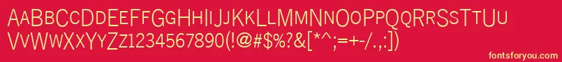 Newsgotdcdlig Font – Yellow Fonts on Red Background