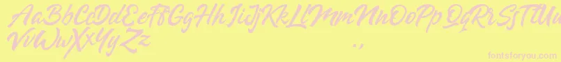 Fabiana Font – Pink Fonts on Yellow Background