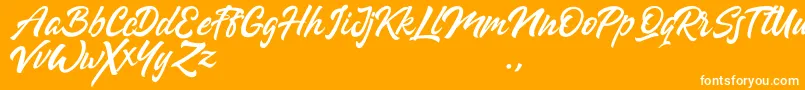 Fabiana-Schriftart – Weiße Schriften auf orangefarbenem Hintergrund