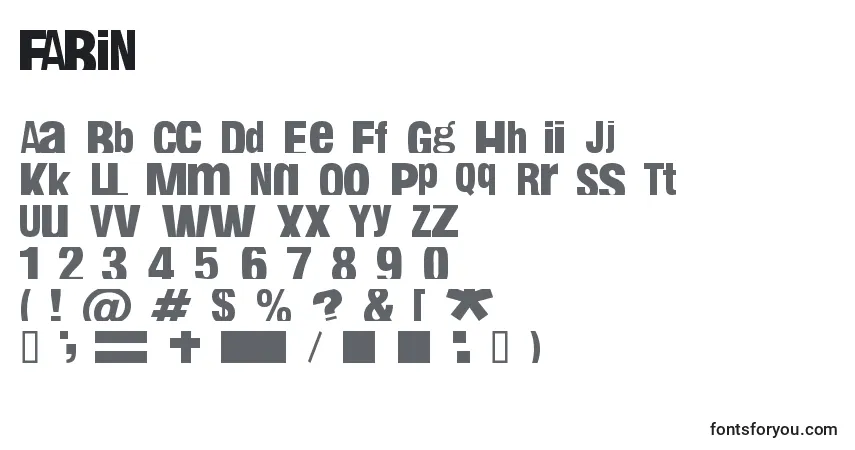Czcionka FABIN    (126292) – alfabet, cyfry, specjalne znaki