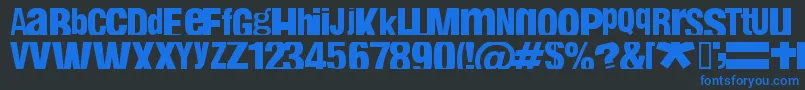 フォントFABIN    – 黒い背景に青い文字