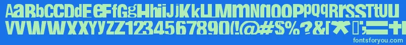 FABIN    Font – Green Fonts on Blue Background