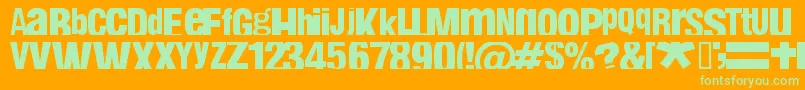 FABIN    Font – Green Fonts on Orange Background