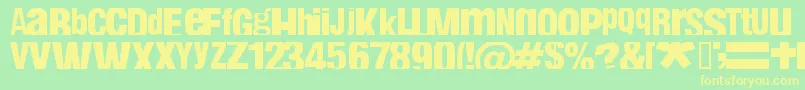 FABIN   -fontti – keltaiset fontit vihreällä taustalla