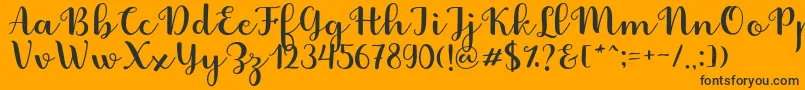 Fabitha Script Font – Black Fonts on Orange Background