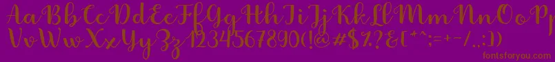 Fabitha Script Font – Brown Fonts on Purple Background
