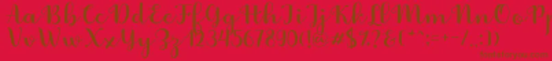 Fabitha Script Font – Brown Fonts on Red Background