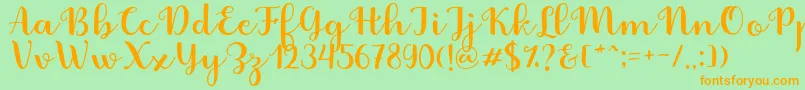 More about Fabitha Script Font Fabitha Script Font – Orange Fonts on Green Background
