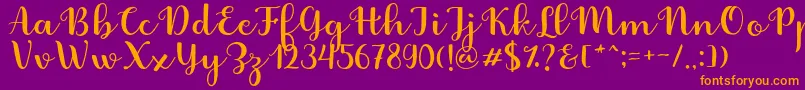 fuente Fabitha Script – Fuentes Naranjas Sobre Fondo Morado