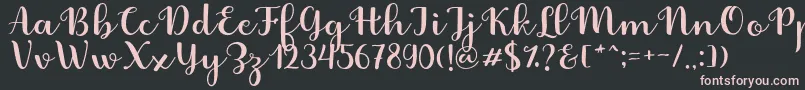 Fabitha Script Font – Pink Fonts on Black Background