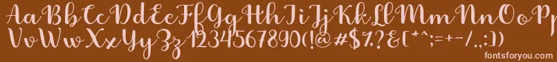 Fabitha Script Font – Pink Fonts on Brown Background