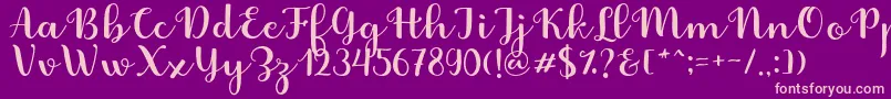 Fabitha Script Font – Pink Fonts on Purple Background