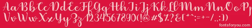 Fabitha Script Font – Pink Fonts on Red Background