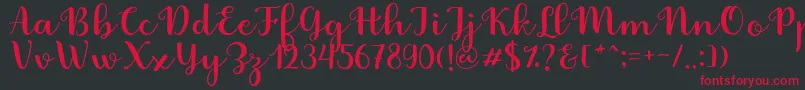 Шрифт Fabitha Script – красные шрифты на чёрном фоне