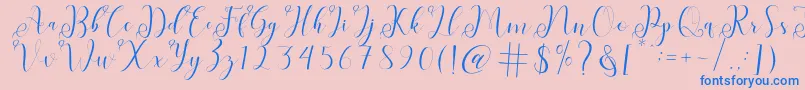 fabitha Font – Blue Fonts on Pink Background