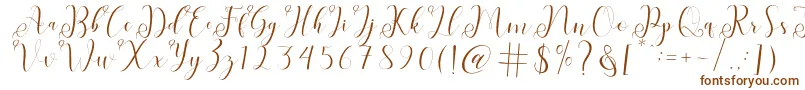 fabitha-Schriftart – Braune Schriften auf weißem Hintergrund
