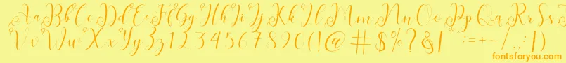 fabitha Font – Orange Fonts on Yellow Background