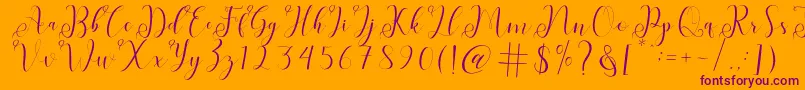 fabitha Font – Purple Fonts on Orange Background