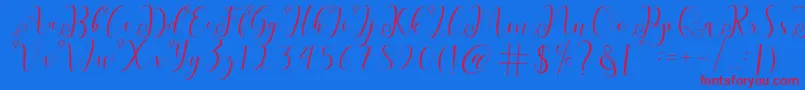 Czcionka fabitha – czerwone czcionki na niebieskim tle