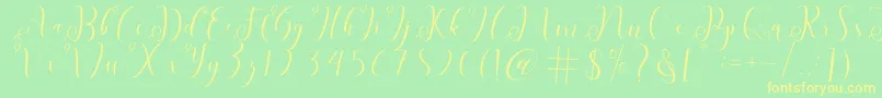 fabitha Font – Yellow Fonts on Green Background