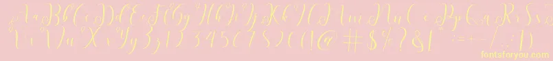 fabitha Font – Yellow Fonts on Pink Background