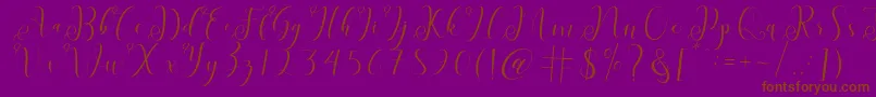 fabitha-Schriftart – Braune Schriften auf violettem Hintergrund