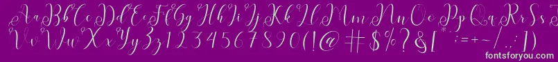 fabitha Font – Green Fonts on Purple Background