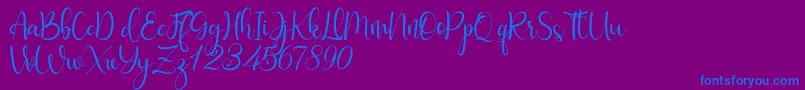 Fabulous-Schriftart – Blaue Schriften auf violettem Hintergrund