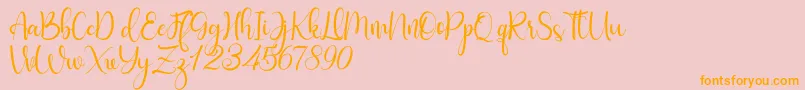 Fabulous-Schriftart – Orangefarbene Schriften auf rosa Hintergrund