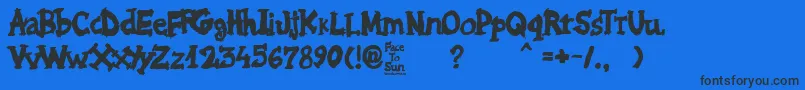 フォントFace to Sun – 黒い文字の青い背景