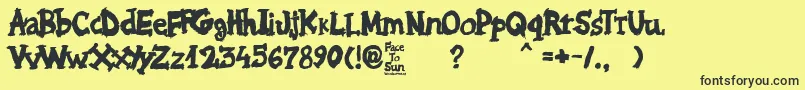 Face to Sun-Schriftart – Schwarze Schriften auf gelbem Hintergrund