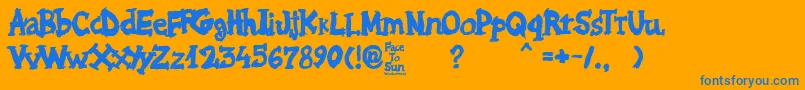 Face to Sun Font – Blue Fonts on Orange Background