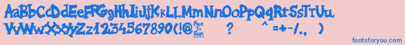 Face to Sun-Schriftart – Blaue Schriften auf rosa Hintergrund