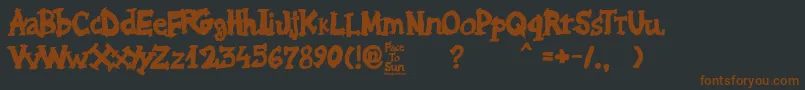 Face to Sun Font – Brown Fonts on Black Background
